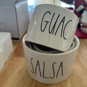 Rae Dunn White Ceramic Guac and Salsa Bowls